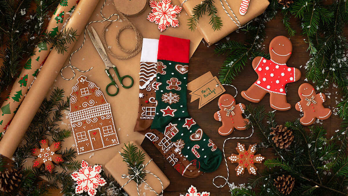 Asymetryczne skarpetki Many Mornigns - The Gingerbread Man